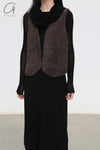 SWAYING/KNIT velvet vest SW23AW1T13 coffee